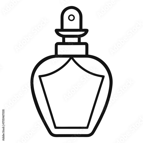 Line Art of perfume bottle on white background