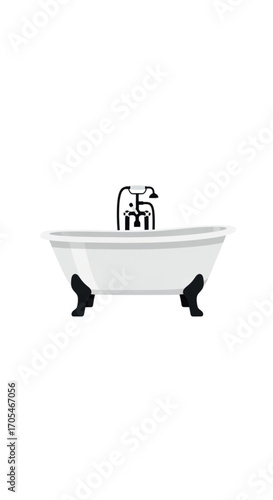 Classic Clawfoot Bathtub with Vintage Faucet.