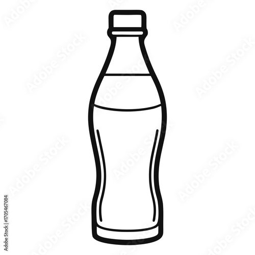 Line Art of Soda bottle on white background