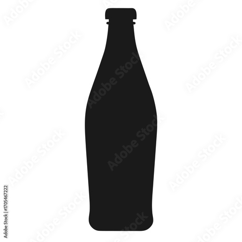 Silhouette Soda bottle on white background