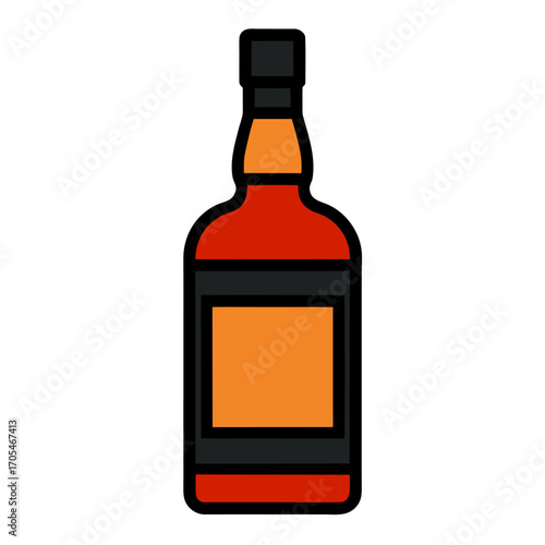 Vector of Whiskey bottle on white background