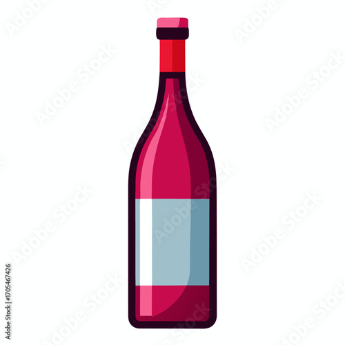 Vector of Wine bottle on white background