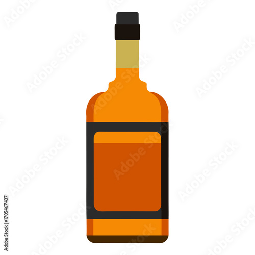 Vector of Whiskey bottle on white background