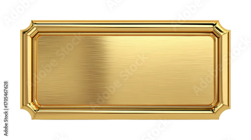 Shiny golden plaque display digital elegant design isolated on transparent background, png