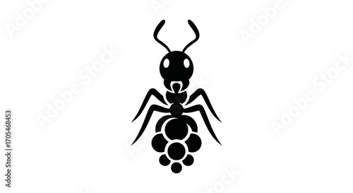 Simple black ant insect icon silhouette vector graphic.