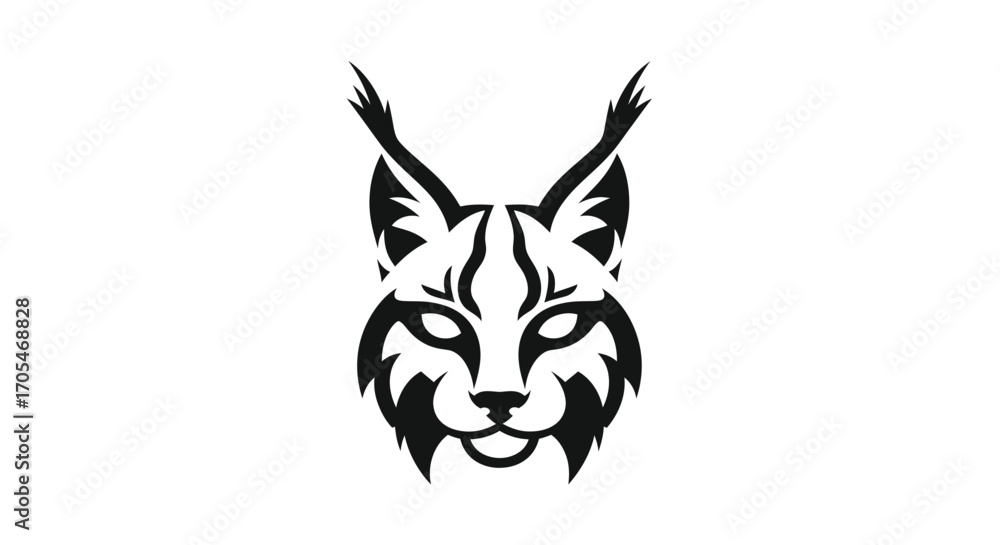 Obraz premium Stylized Lynx Head Vector Illustration.