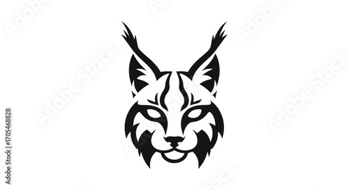 Stylized Lynx Head Vector Illustration.
