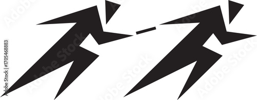 Relay race symbol sport athlete icon logo