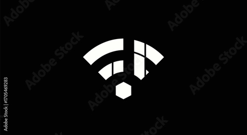 Stylized WiFi symbol with a unique geometric design.