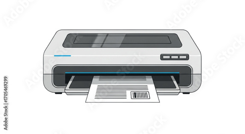 Modern Printer Printing Document.