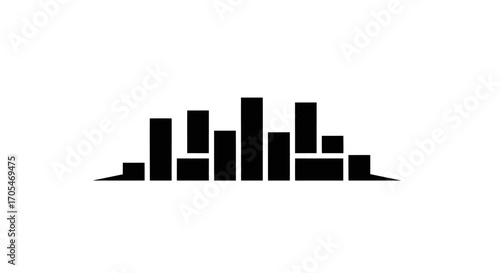 Abstract Cityscape Silhouette with Varied Building Heights.