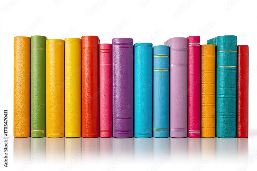 Fototapeta premium Row of colorful hardback books (2)