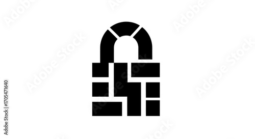 Abstract padlock icon representing security and protection.