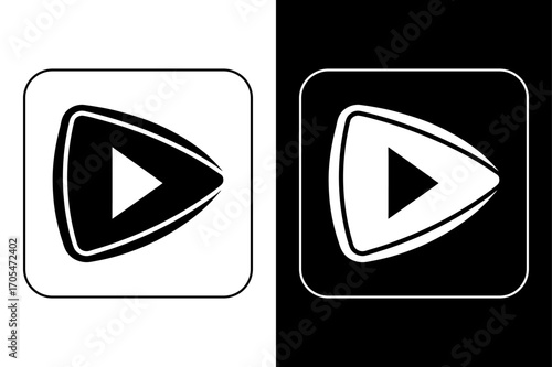 Glassmorphism Video Icon with Play Symbol in Modern Style.