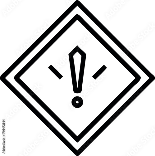 Vector art of exclamation mark in rhombus sign