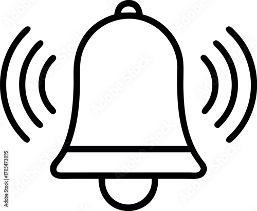 Vector art of ringing bell, a notification symbol