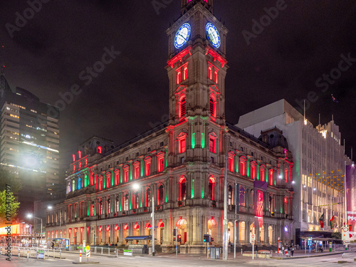 Melbourne Post Office on Christmas Night