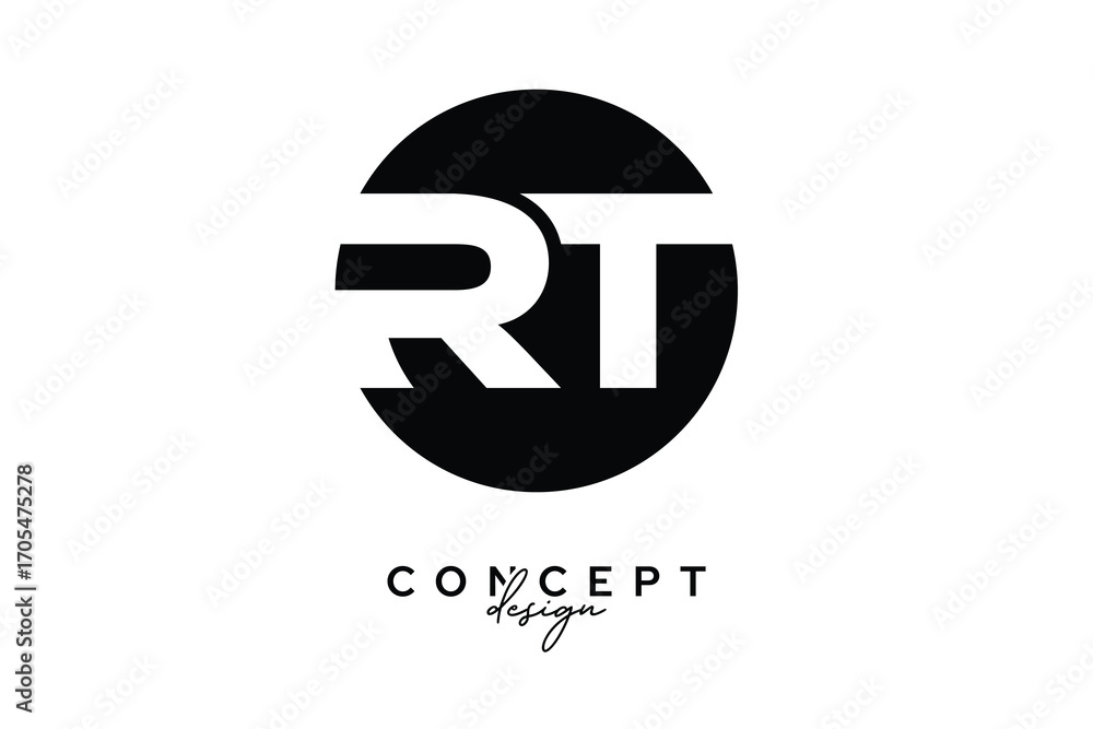 Obraz premium RT Creative Negative Space Circle Monogram Logo Design