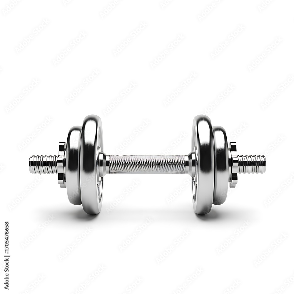 Naklejka premium Metal Dumbbells Isolated on White Background.