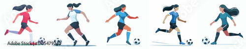 vector of woman dribbling ball