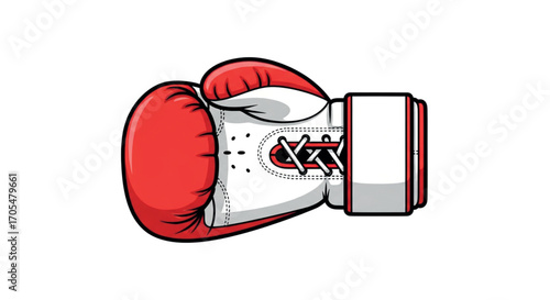 Red Boxing Glove Isolated on White Background.
