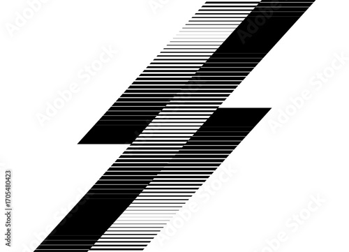 Diagonal pattern of striped stripes. Black and white vector design element of thin broken lines. Modern vector background for packaging, advertising, Dividing strip