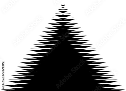 Vector pattern of triangular shape with transition from black to white. Design element. Striped vector background of lines for packaging, advertising, covers.