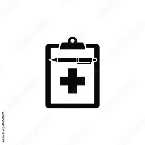 Medical clipboard with pen, representing healthcare records, patient information, and medical documentation for diagnosis