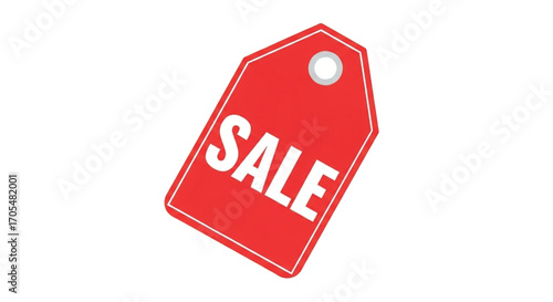 Red Sale Tag with White Text.