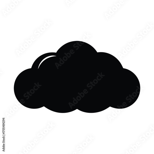 Minimalist vector silhouette of a cloud, smooth rounded edges, slightly abstract style 