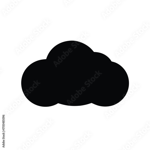 Minimalist vector silhouette of a cloud, smooth rounded edges, slightly abstract style 