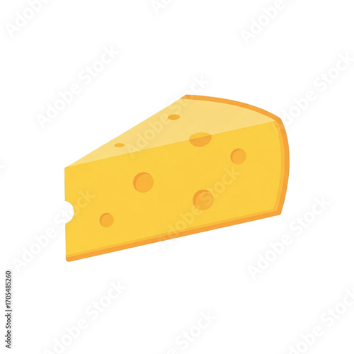 A wedge of Swiss cheese with holes.