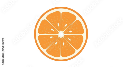 A vibrant orange slice illustration with a white background.