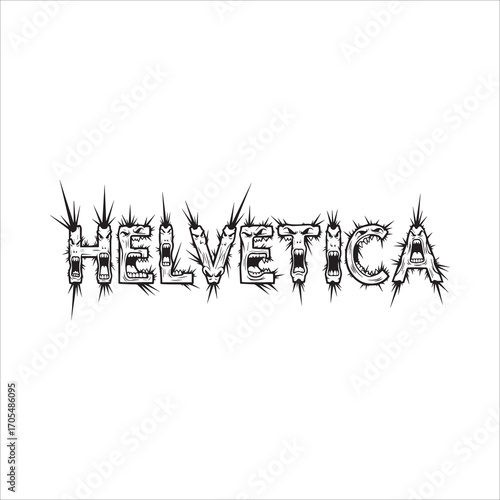 Vector art of helvetica text with punk rock style