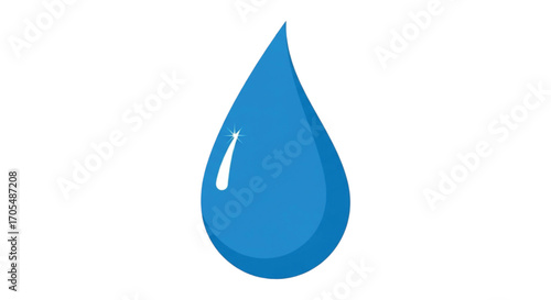 A single blue water drop falling.
