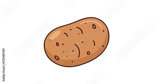 Simple Cartoon Potato Illustration.