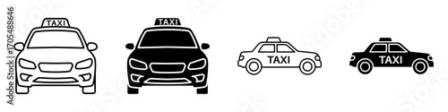 Taxi icons vectors for apps and web.