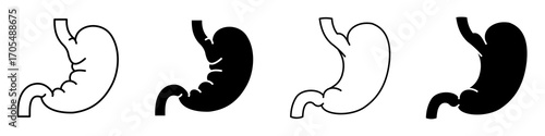 Stomach icons vectors for apps and web.