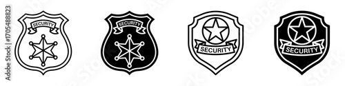 Security badge icons vectors for apps and web.
