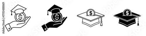Scholarship fund icons vectors for apps and web.