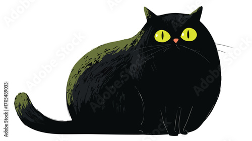 Spooky Black Cat Illustration for Halloween Designs and Projects