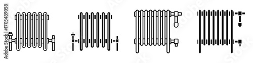 Radiator icons vectors for apps and web.