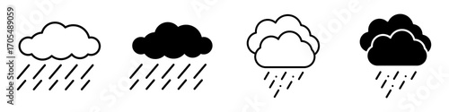 Rain icons vectors for apps and web.