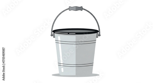 Simple Metal Bucket with Handle.