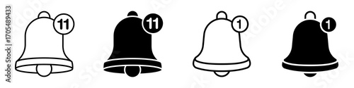Notification bell icons vectors for apps and web.