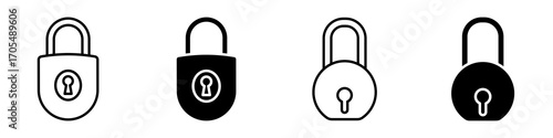Lock icons vectors for apps and web.