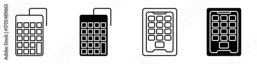 Keypad icons vectors for apps and web.