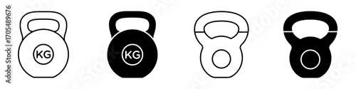 Kettlebell icons vectors for apps and web.