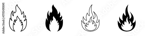 Fire icons vectors for apps and web.