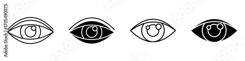 Eye icons vectors for apps and web.